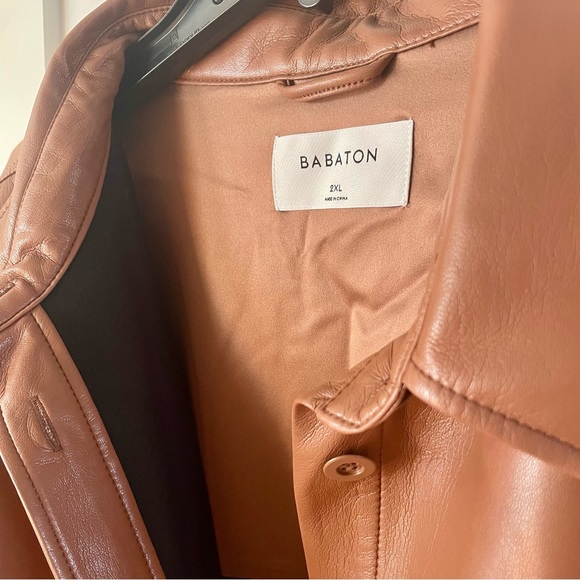 NEW!! Aritzia Babaton Vegan Leather Pelli Hip Shacket sz XXL - Picture 5 of 9